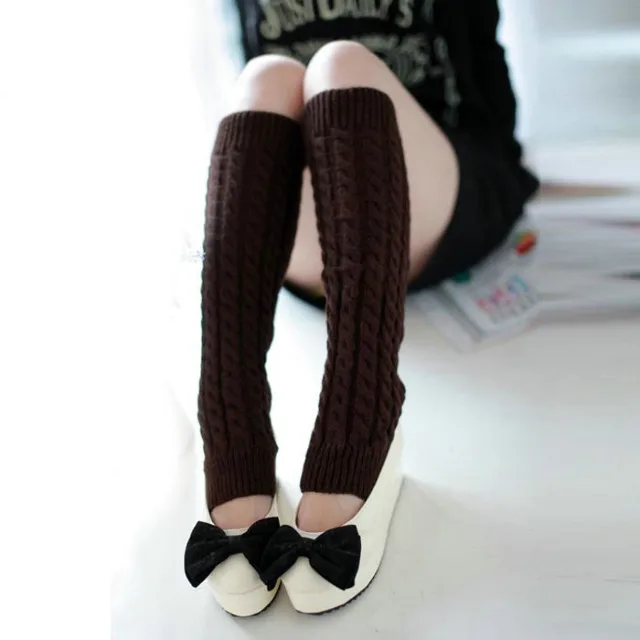 Вязаные крючком женские зимние теплые гетры; длинные носки; удобные повседневные гетры с манжетами; calentadores de pierna mujer
