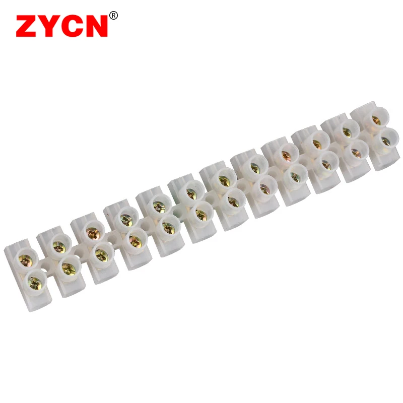 Wire Connectors 12 Position Barrier Screw X3-1012 Nylon Plastic Terminal Block 20A 380V Dual Row