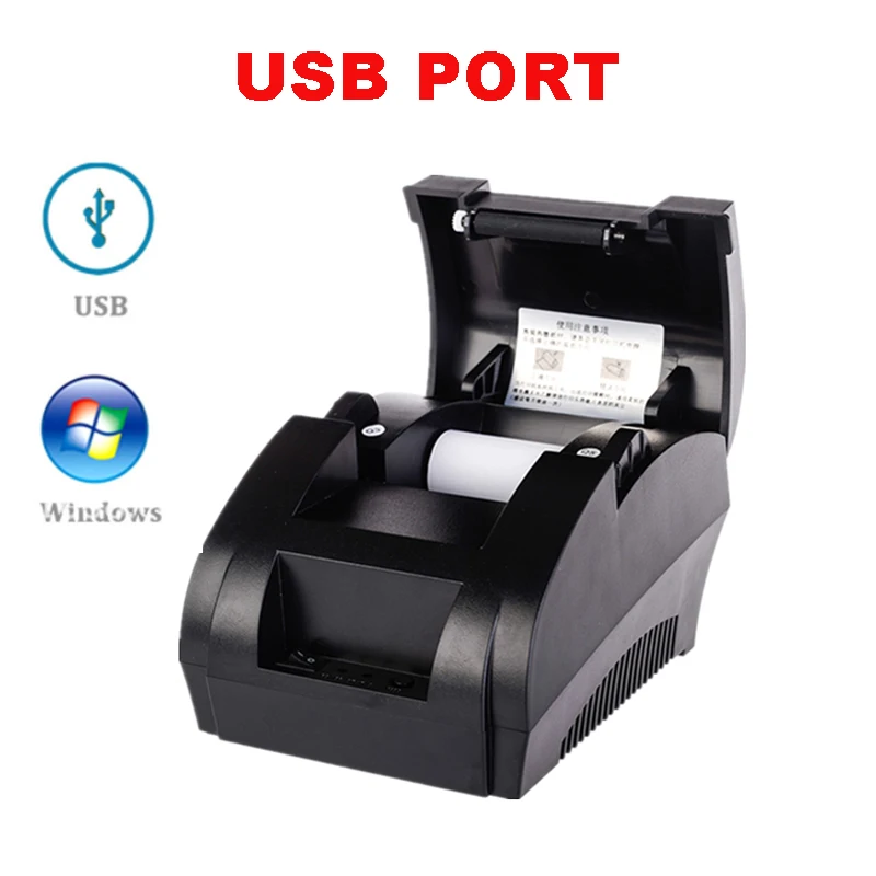 mini portable photo printer Pos  58mm Thermal Receipt Ticket Printer with Bluetooth USB Port For Mobile Phone Windows Supoort Cash Drawer sprocket mini printer Printers