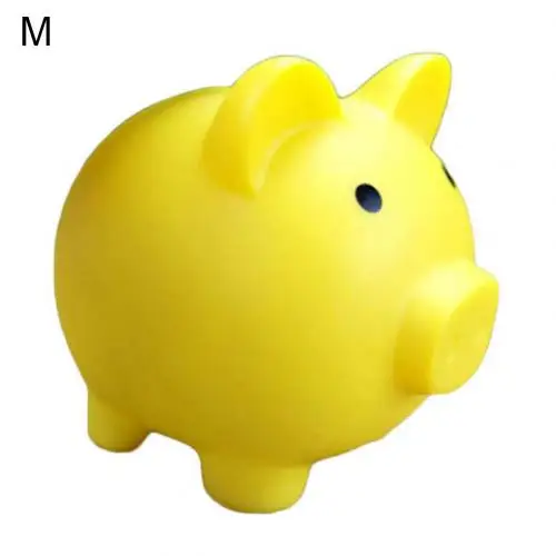 Yellow M Новинка, 1 шт., Рождественская мультяшная свинья в форме копилки, копилка, чехол для хранения банковских монет, домашний декор - Цвет: Yellow M