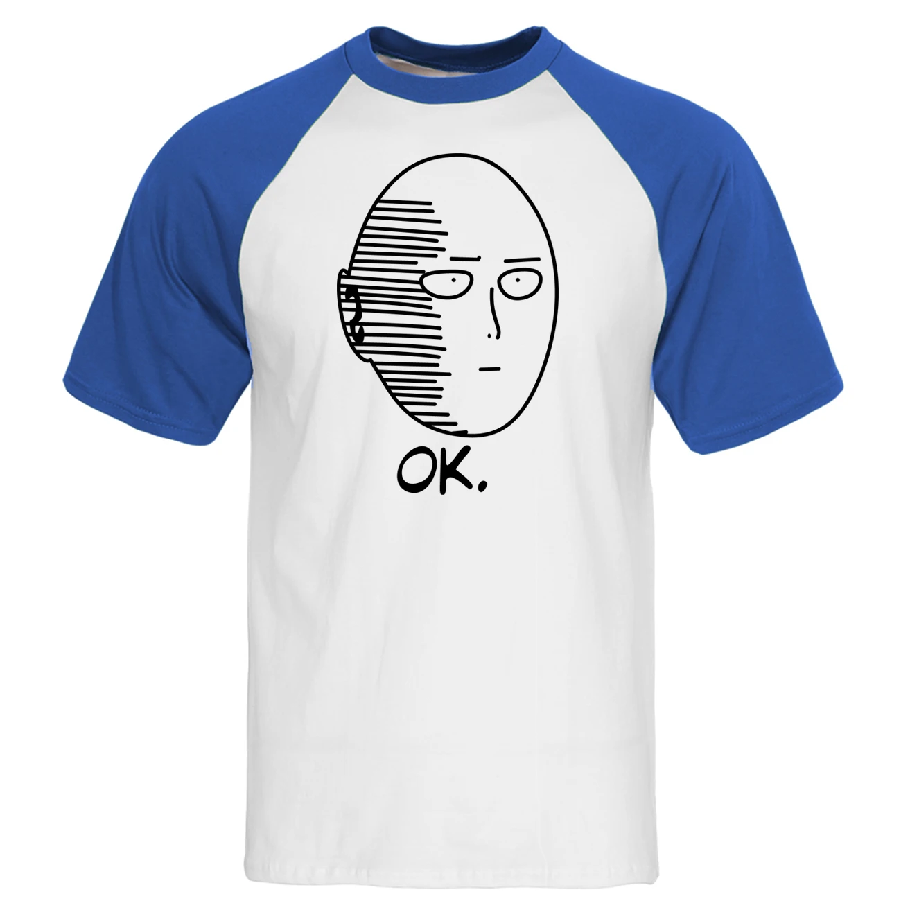One Punch Man Saitama Футболка мужская OK реглан японского аниме футболка мультфильм футболки летние топы хлопок короткий рукав забавная футболка