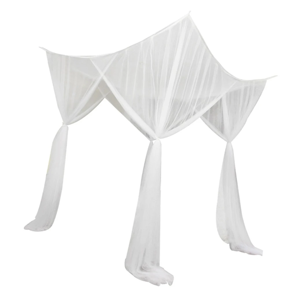 파인 메쉬 4 코너 포스트 침대 캐노피, 걸이식 침대 커튼 드레이프, 210x190x240cm