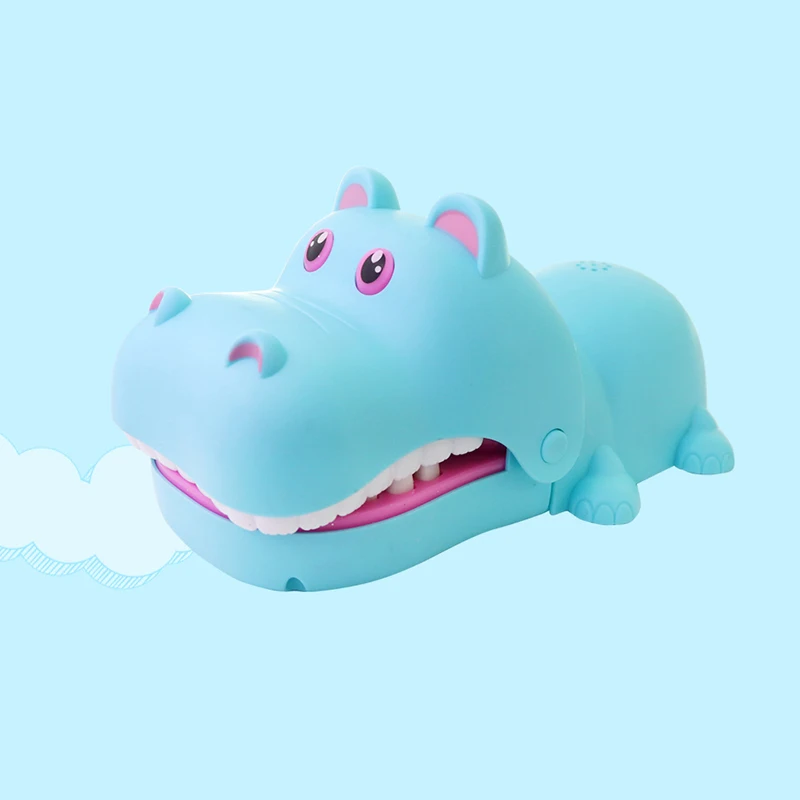 Bitting Toys Kwaii Hippo Bitting детские игрушки образовательные игрушки для детей игрушки для мальчиков подарок на день рождения игрушки для мальчиков 6 лет - Цвет: Blue Hippo
