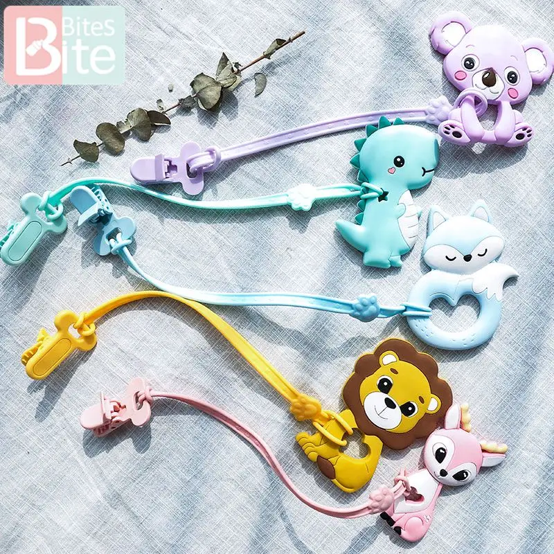 1pc Silicone Pacifier Chains Baby Silicone Teether Pandent Teething Rodent Unicorn Fox Nursing Toys Children's Goods Let's Make