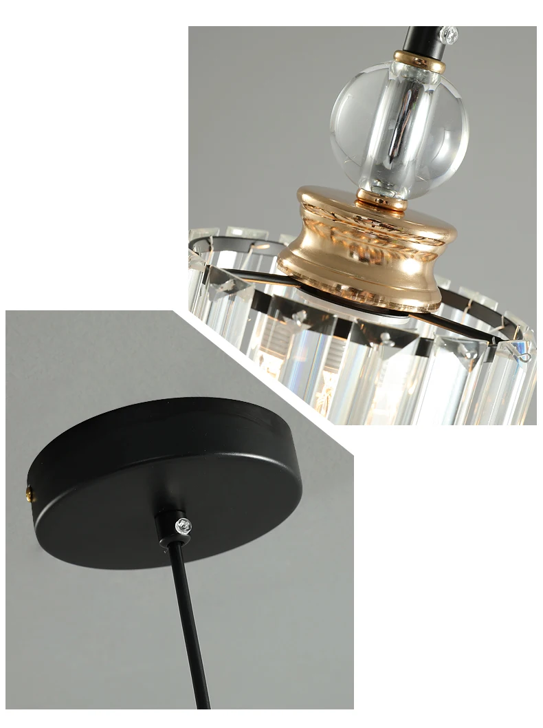Современная креативная Хрустальная светодиодная люстра, подвесной светильник E14, промышленный блеск, подвесные лампы для кухни, декоративный подвесной светильник