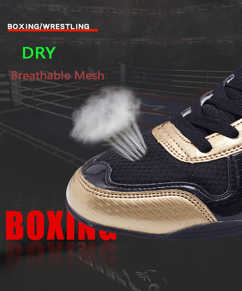 Boxing Wrestling Shoes Taekwondo Sanda Shoes Men and Women Professional Training High top Low top Fighting