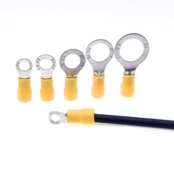 30 pieces RV5.5 series yellow circle 4-6MM insulated wire connector electrical crimp terminal cable 12-10AWG RV5.5-4-5-6-8-10-12