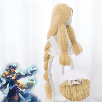 

League of Legends LOL Soraka Snow Festival Skin Twist Braid Cos Anime Wig Cosplay Game Big Long Double Braid Fluffy Hair Wig