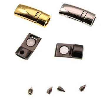 

5pcs/lot Magnetic Clasp Bracelet End Clasp Connectors DIY Jewelry Making Fit 7x2mm Leather Cord Bracelet,Lazy Shoelace Buckle