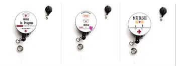 

Retractable Badge Holder ID Card Holder Nurse Badge Reel Decorative Badge Holder Decorative Badge Holder 10PCS/LOT