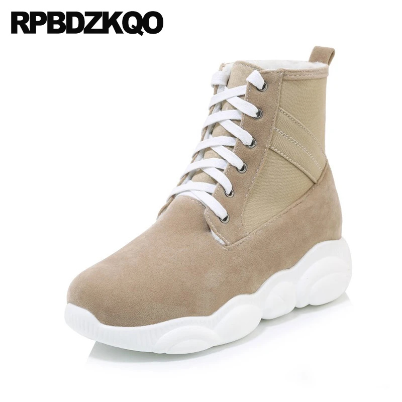 Botines informales con cordones para mujer, botines de ante de ZAPATOS BARATOS de punta redonda, talla 41, 44, 13, 45, Otoño e Invierno|Botas hasta el tobillo| - AliExpress
