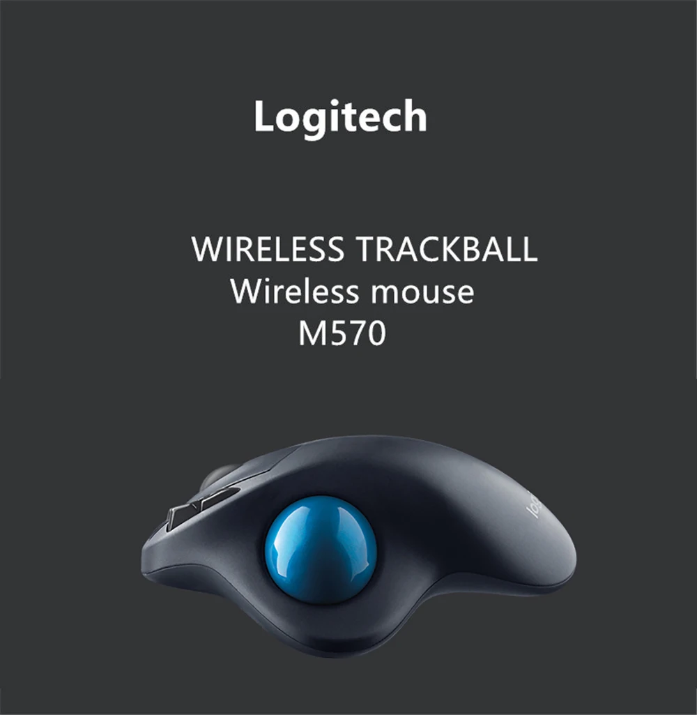 Оригинальная Беспроводная трекбол-Мышь logitech M570 2,4 Ghz эргономичная Вертикальная профессиональная рисованная лазерная мышь для Win10/8/7