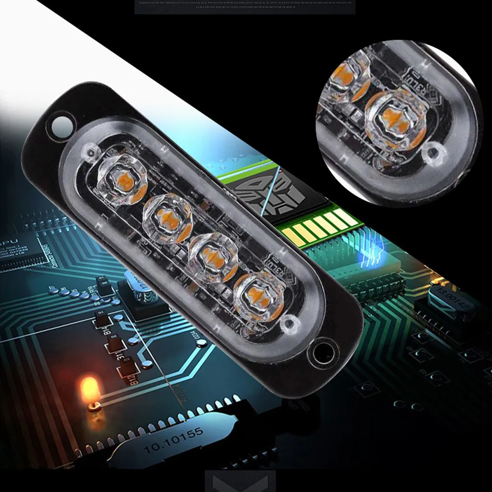 Авто Янтарный Warnung lampe 4 светодиодный авто-Lkw Notfall Licht бар Gefahren стробоскоп предупреждающий лампе Candid