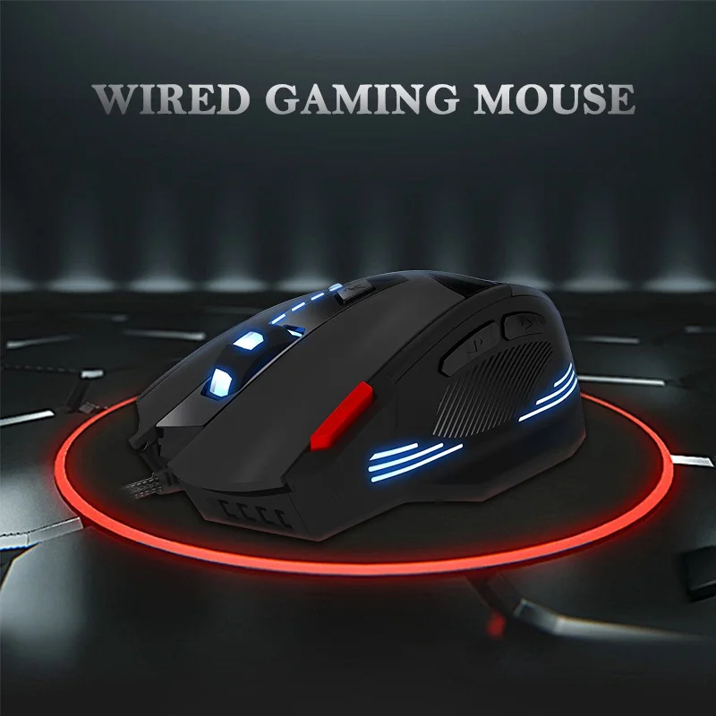 VisTsing 7200 Точек на дюйм Проводная игровая мышь USB 7 Кнопка точек на дюйм светодиодный оптический геймерская мышь для портативного компьютера ПК Мышь эргономичная игровая мышь