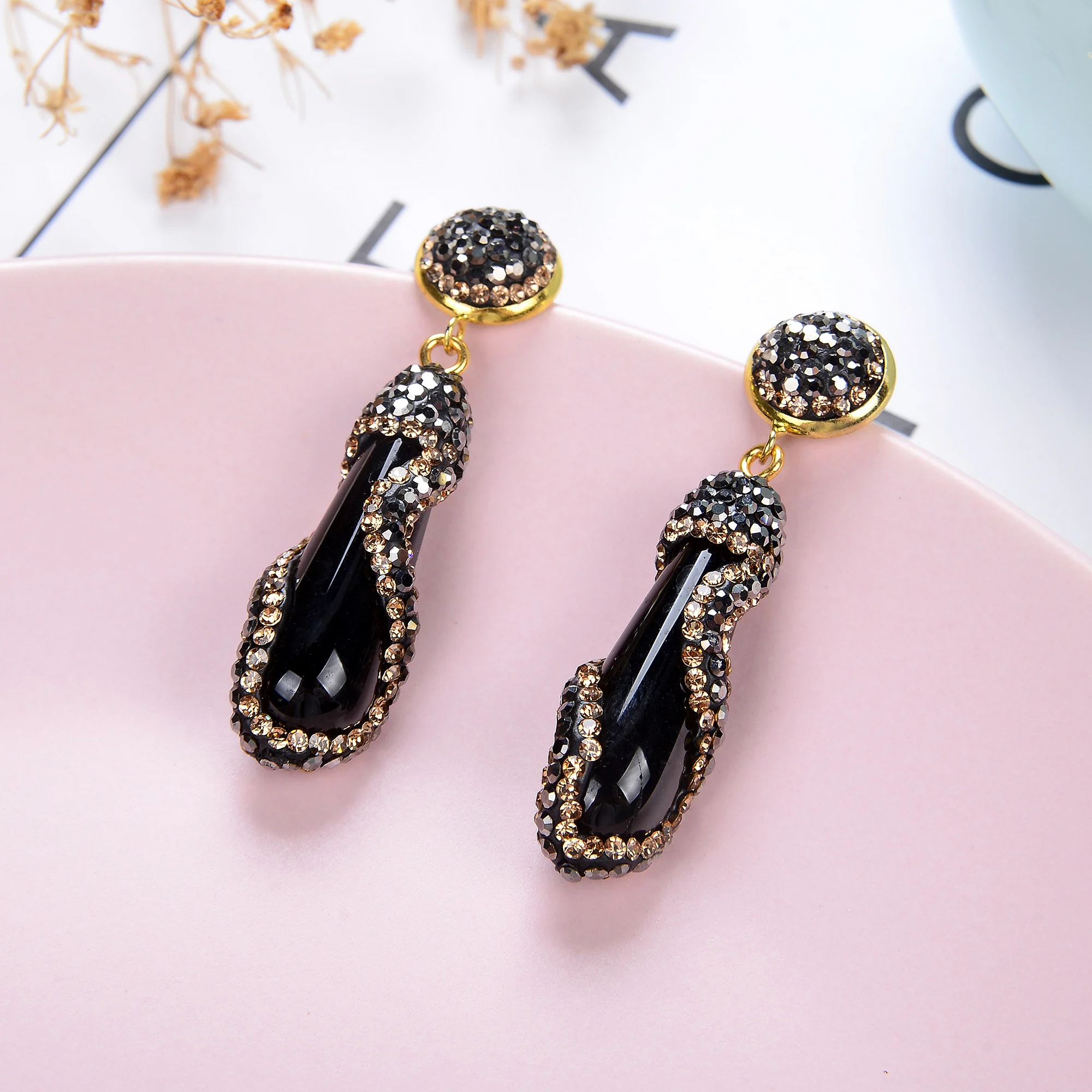 High Quality Natural Stone Women Drop Earrings Transparent Quartz Rock Exquisite Female Earring 2021 Fashion Jewelry wholesale - Image 2
