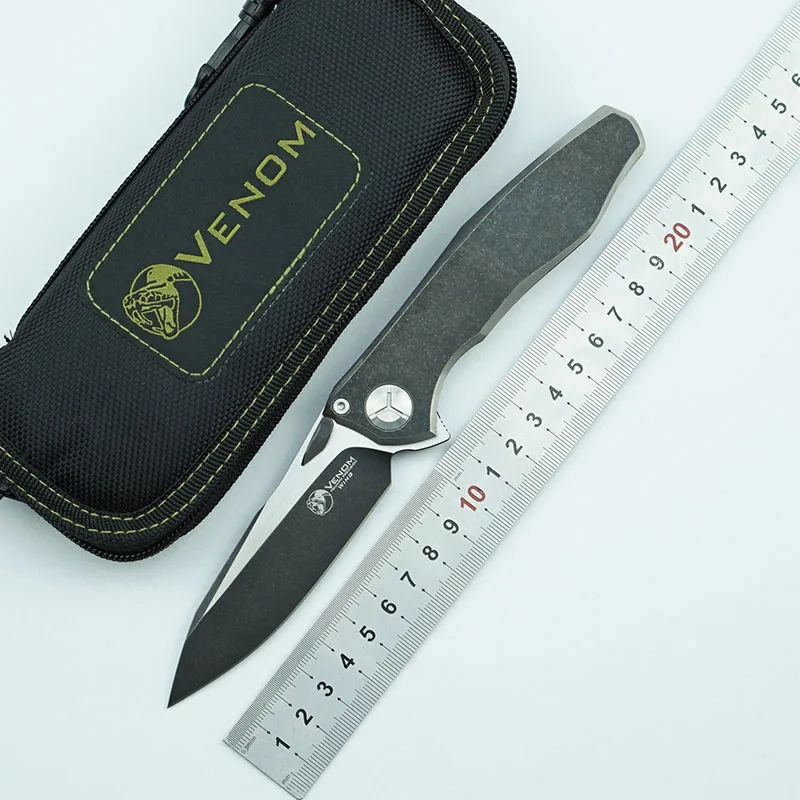 Складной нож Kevin John VENOM 4 Wing Flipper клинок S35VN с титановой ручкой для кемпинга