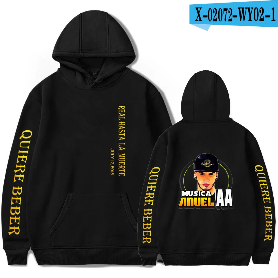Anuel AA Стиль Знаменитостей Толстовка для мужчин и женщин - Цвет: m