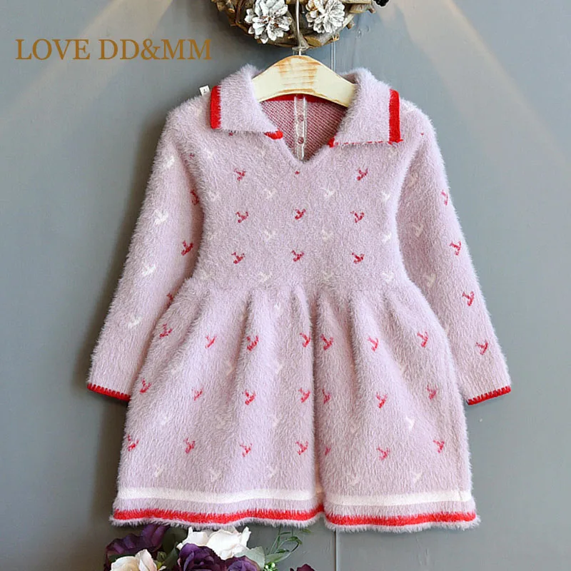 Весеннее платье для девочек LOVE DD &amp MM Детская Хлопковая одежда наряды свитер в