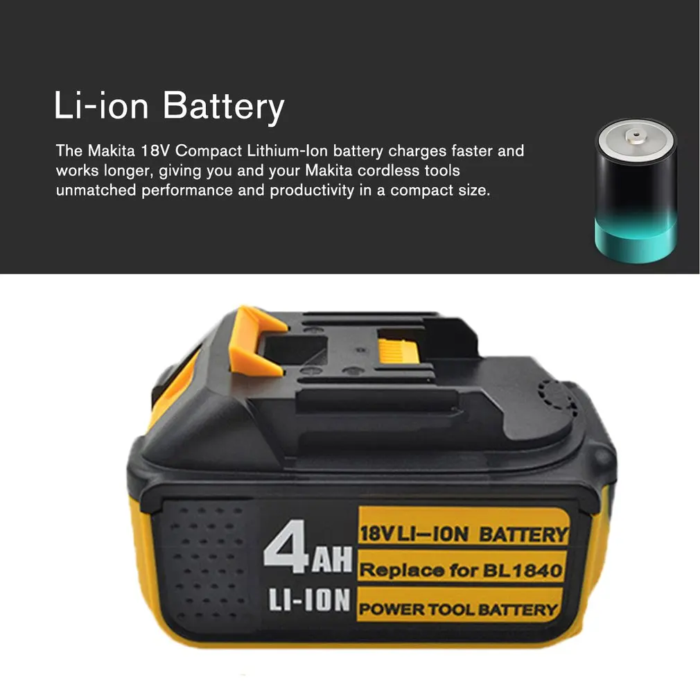 18 в 3Ah 4Ah 5Ah 6Ah Li-Ion Батарея аккумуляторная Батарея для Makita 18V Батарея BL1840 BL1850 Мощность инструмент с Светодиодный индикатор