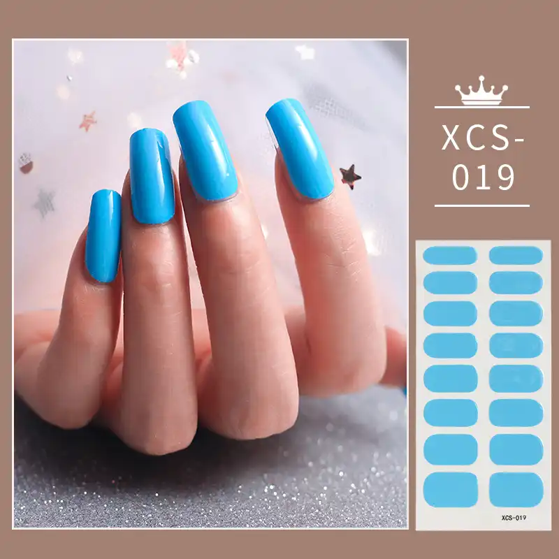 ネイルステッカートレンドシンプルなデザインブルーネイル病状純粋なソリッドカラーの装飾フル美容ネイルズネイルアート ステッカー スキン Aliexpress