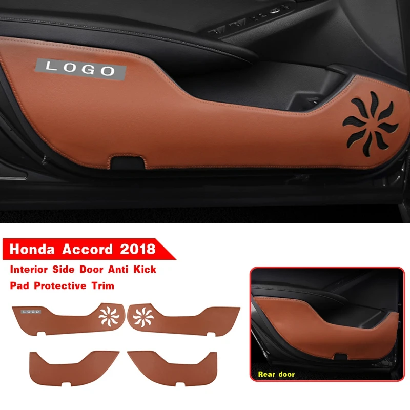 Pcmos 4 шт. ПВХ внутренняя Боковая дверь анти Kick Pad защитная накладка для Honda Accord интерьерные аксессуары наклейки молдинги - Название цвета: 4pcs