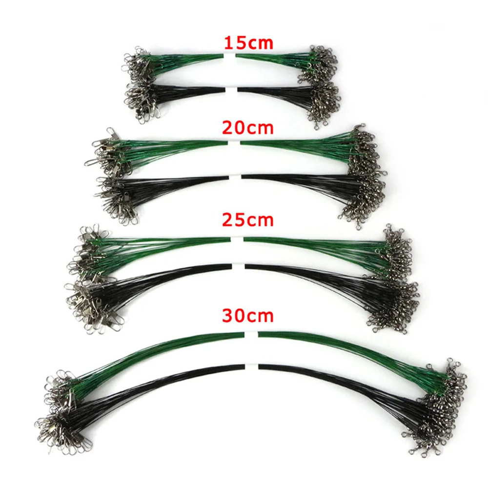 Fishing Line Fishing Tackle Fishing Leashes 10pcs/lot Anti Bite Stainless Steel Leader Wire 15/20/25/30cm Fishing Trace Tool Set