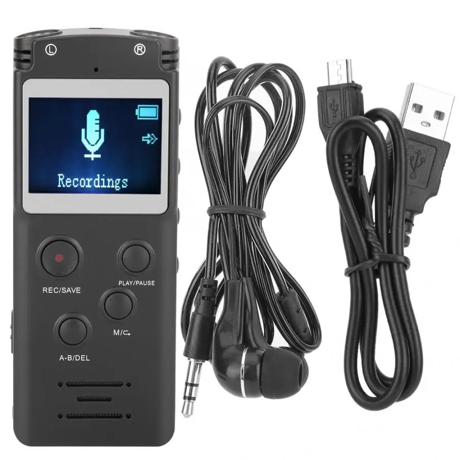 Переносной диктофон HIFI 8 Гб Профессиональный портативный аудио рекордер Диктофон поддержка внешней карты TF 64 ГБ