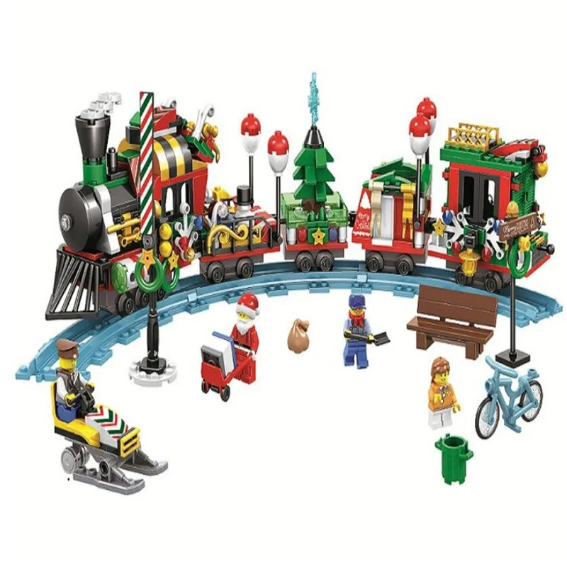 Online Neue Creator Winter Weihnachten Zug Dorf Station 7 Fakten Bausteine Ziegel Mädchen Freund Legoinglys Spielzeug Für Kinder