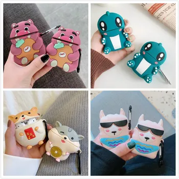 

3D Earphone Case For AirPods 2 Case Silicone Christmas Cute Cartoon Bear Mouse Headphone/Earbods Cover for Apple Air pods Case 1
