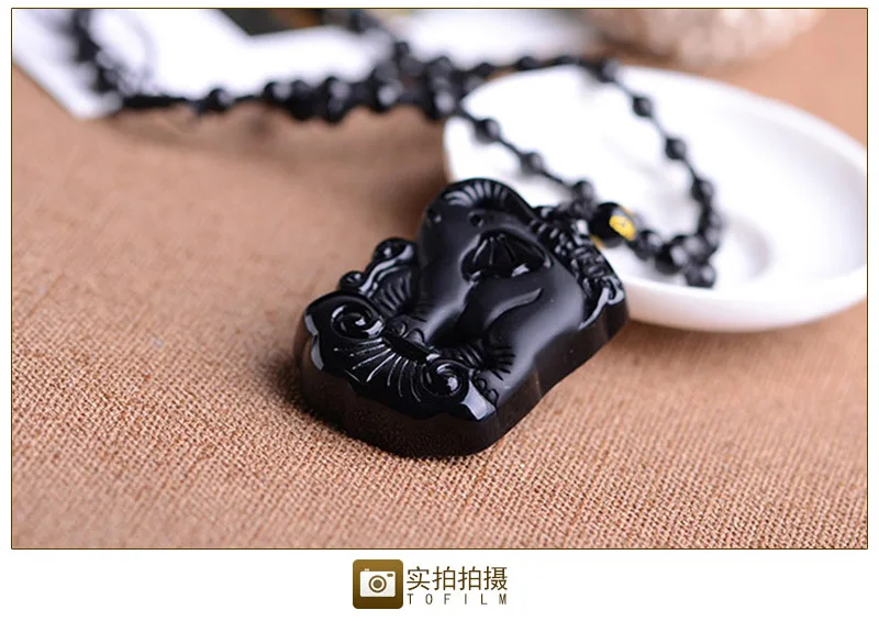 Manufacturers Direct Selling Natural Obsidian Auspicious Three Money Lucky Good Luck Elephant Men And Women-Pendant the Year of