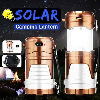 

Portable Solar Camping Light Rechargeable Tent Lantern USB Charger for Mobile Phone Collapsible LED Lamp for Outdoor Hiking