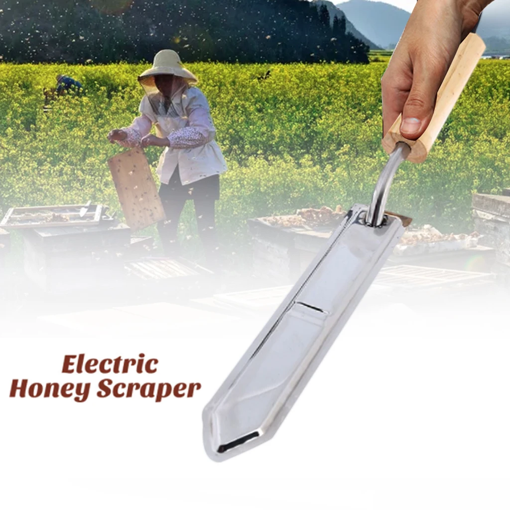 Электрические пчелиные инструменты из нержавеющей стали тип большого пальца пчелиный мед нож нагревательная ручка деревянный инструмент скребок нож пчеловодство оборудование