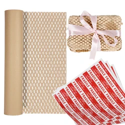 Large Roll Gift Paper Honeycomb Cushioning Wrap Rolls Protective Perforated Kraft Packaging Paper For Breakables Filling Paper