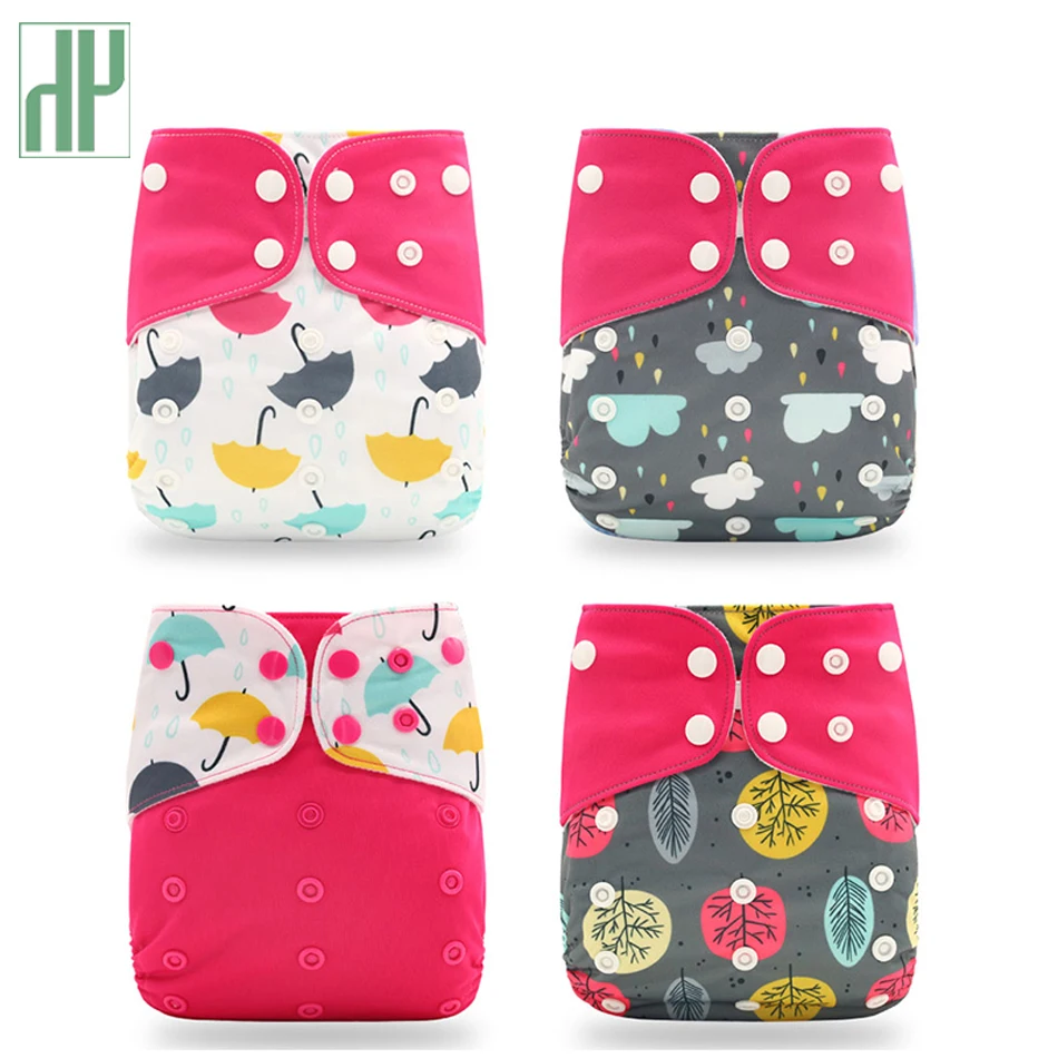 

2019 New 4pcs/set Washable Cloth Diaper Adjustable Nappy Reusable Cloth Diapers Available 0-2years 3-15kg baby