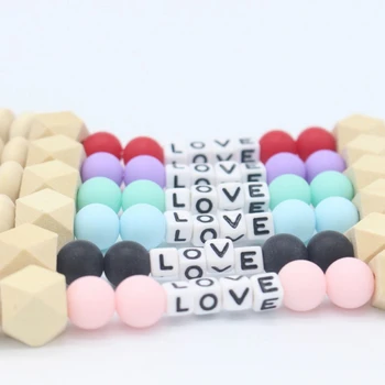 

Baby Pacifier Clip Chain Letter Beaded Silicone Baby Pacifier Clip Chain Nipple Leash Strap Pacifier Clips Soother Chain