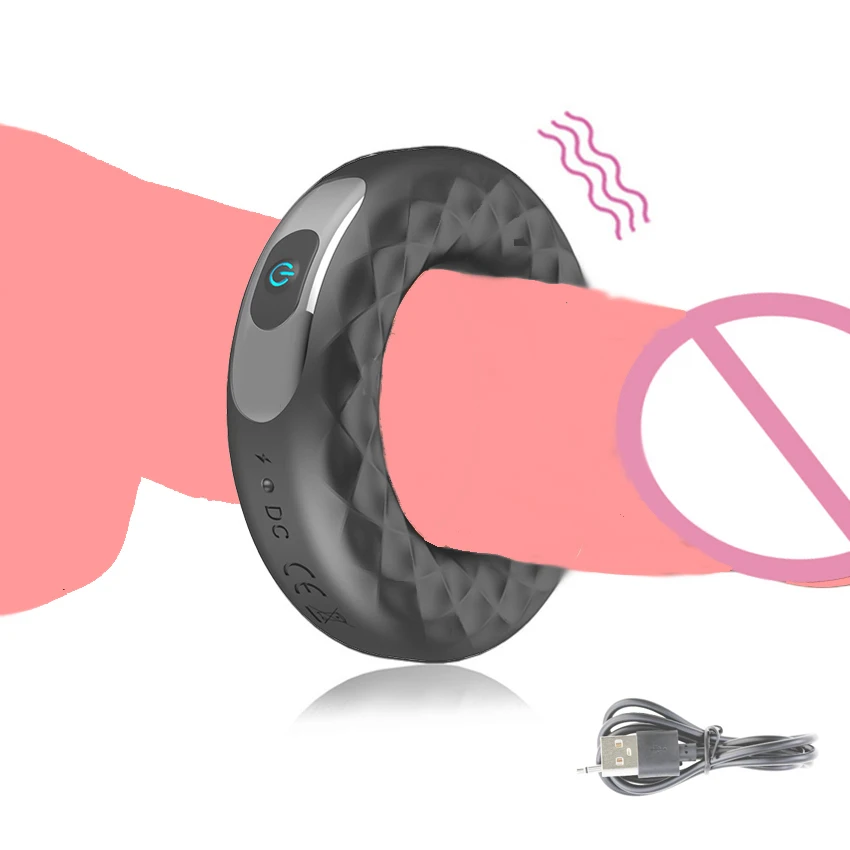 Мужской пенис вибрирующее кольцо 10 частот сильный вибратор задержка эякуляции