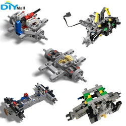 MOC Brick Paarts – châssis de voiture 4 roues motrices, direction, arrière/avant, amortisseurs, Suspension pour véhicule tout terrain, technique 