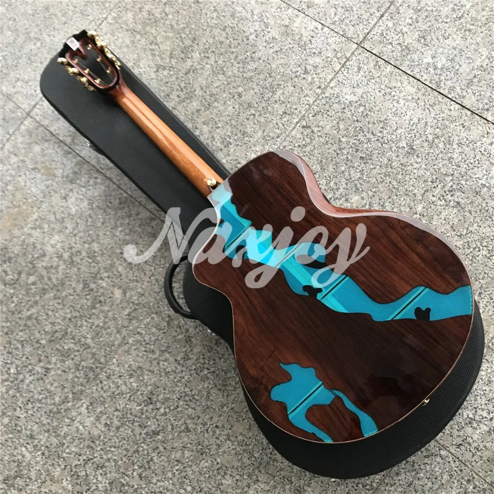 Merida аналоговый SADHU 41 дюймов, однотонное платье с длинными рукавами и деревянная акустическая Гитары, AAA елового и палисандр Гитары