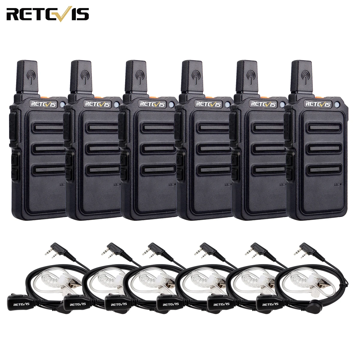 RETEVIS RT19/RT619 Walkie Talkie 6PCS PMR Radio FRS/PMR446 VOX Scrambler Frequency Hopping Two Way Radio Transceiver Comunicador