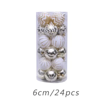 

Christmas Balls Decoration 24pcs Xmas Tree Ornaments Festival Decor 6cm Ball Set