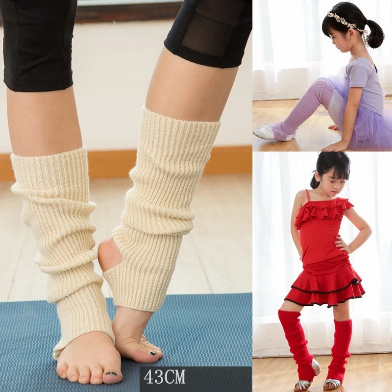 Гетры 43 см, вязаные носки для балета/живота/современных танцев для женщин и девочек, теплые латинские гетры с рукавами