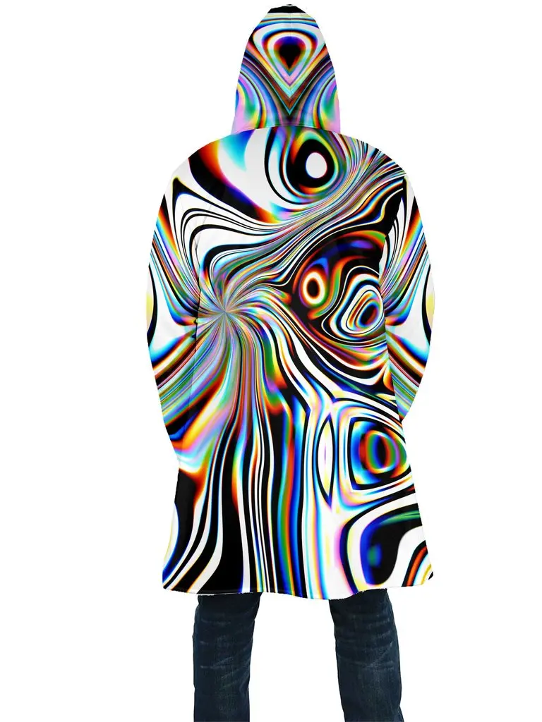 2024 Winter Herren Mantel Psychedelischer Stil Regenbogen 3D Volldruck Fleece Kapuzenmantel Unisex Lässig Dicke Warme Cape-Mantel PF 60 – Detail 11
