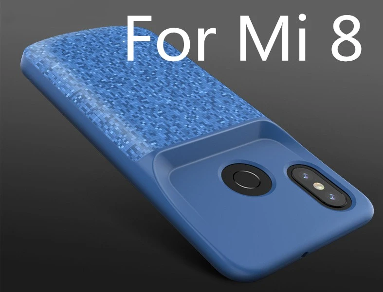 Blue For Mi 8 For Xiaomi Mix 2 Battery Charger Case for Xiaomi Mi 8 9 SE Mix 2 2s 6 6XBackup Power Bank 5500mah External Charger Cover Case - Цвет: Blue For Mi 8