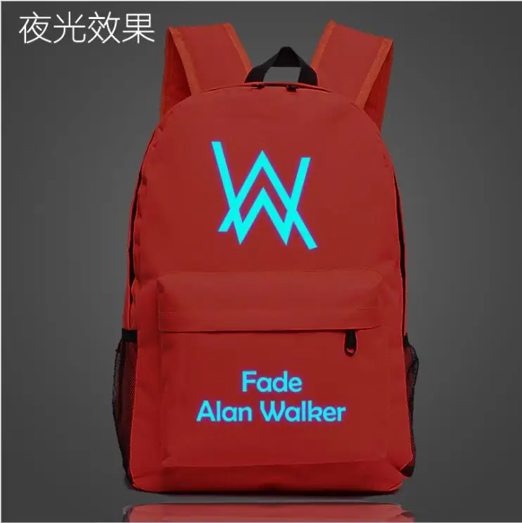 Светящийся рюкзак Alan Walker для подростков, модные школьные сумки для мальчиков и девочек, рюкзак для ноутбука, детские сумки для книг, повседневный рюкзак для путешествий - Цвет: as pictures
