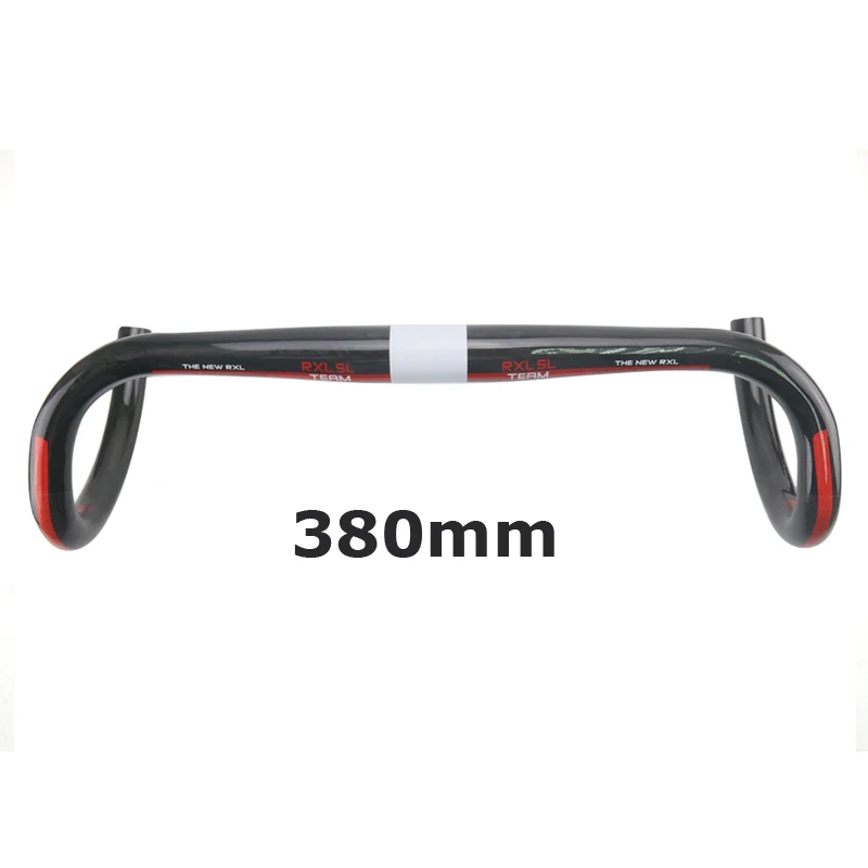 Red glossy 380mm RXL SL углеродный материал руль для городского велосипеда UD матовый руль велосипеда гоночные перчатки углерода 31,8*400/420/440 мм откидной руль - Цвет: Red glossy 380mm