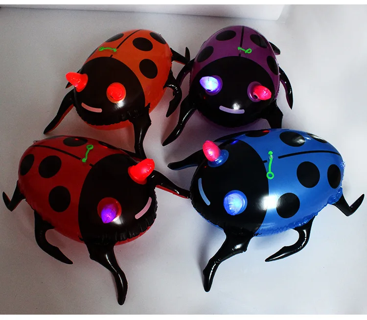 Стиль ПВХ надувной Сияющий Жук Coccinella septemпункtata модель Жук со светом с эластичной веревкой игрушка
