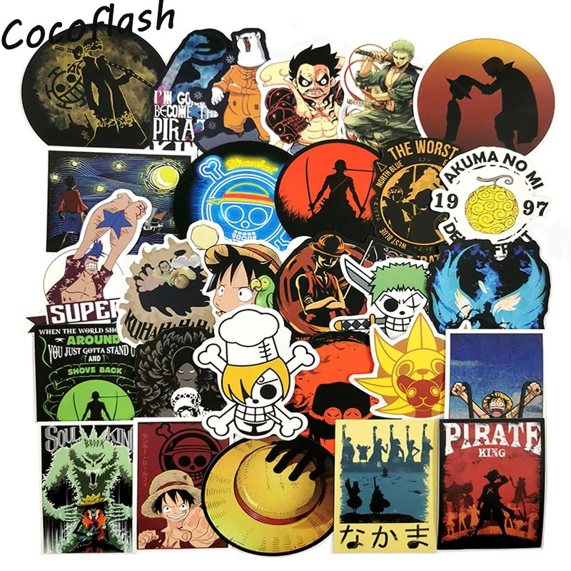 10/50pcs/set Japanese Anime One Piece Sticker Waterproof Not Repeating Mixed For Toy Suitcase Notebook Toy Sticker For Kids
