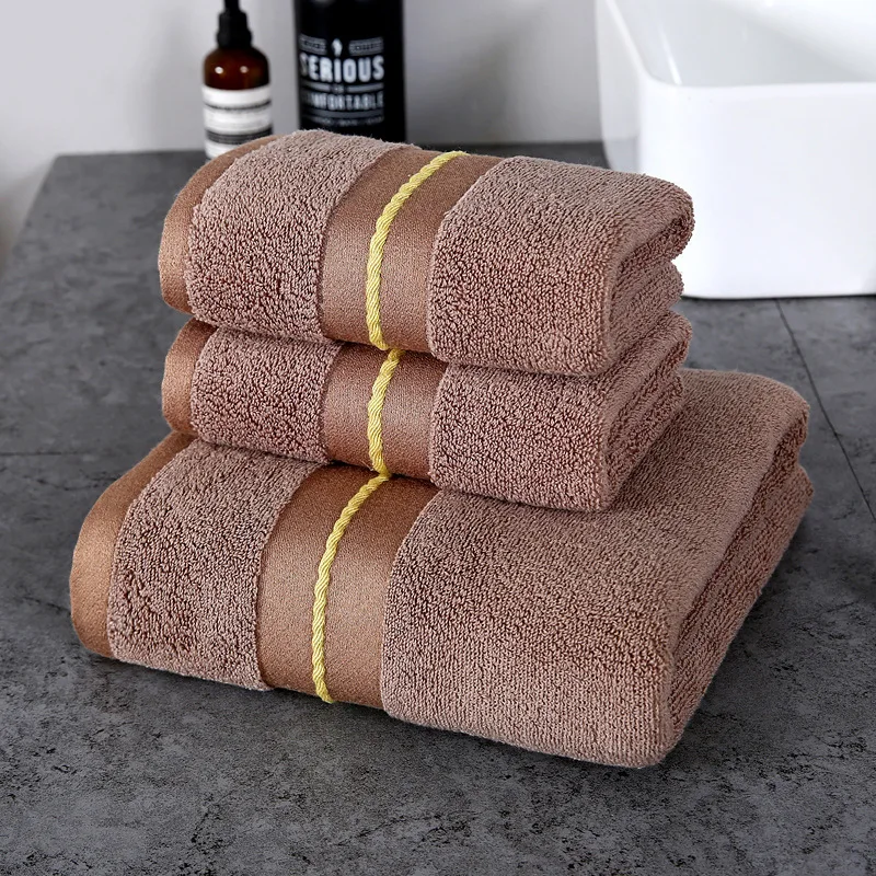 Drop shipping Large Beach Towel Terry 3pcs/set Towels set Embroidered for  Bath Shower Hotel 100% Cotton Soft Bathroom face towel - AliExpress