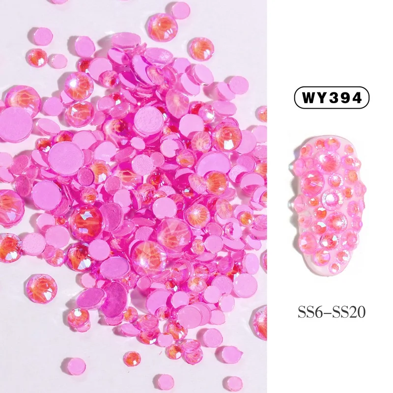 Смешанные размеры SS6-SS20 Кристаллы Стразы для ногтей светится в темноте 3D светящиеся Стразы для дизайна ногтей - Цвет: WY394 Rhinestones