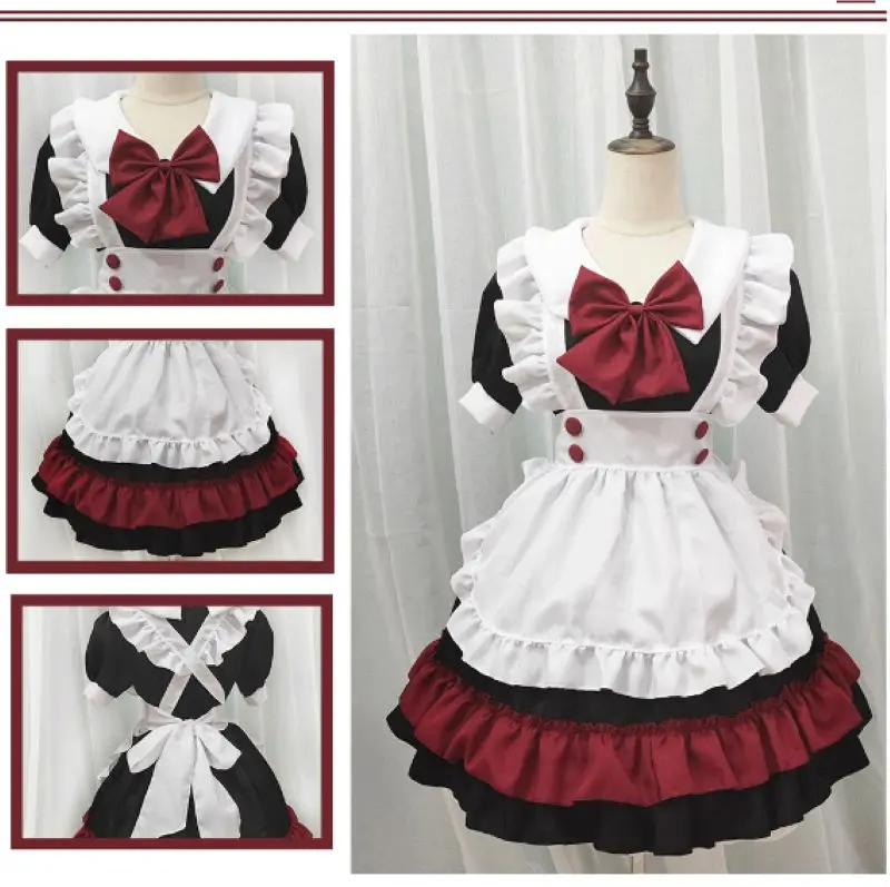 Костюм горничной вампира черного и красного цвета в готическом стиле |